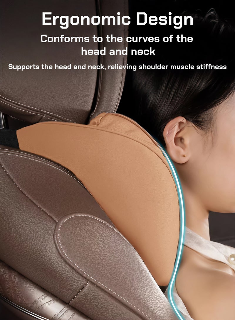 وسادة رقبة لمقعد السيارة، وسادة مسند رأس للسيارة، وسادة مسند رأس لتخفيف آلام الرقبة وتوتر العضلات، وسادة رأس داعمة للرقبة بتصميم مريح لتخفيف إرهاق القيادة، ملحقات داخلية للسيارات (برتقالي) - Image 3